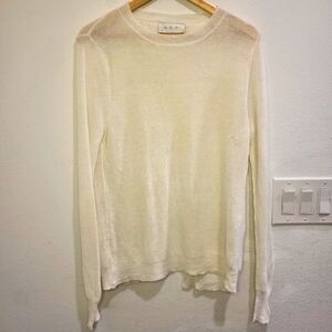 A.L.C. White long sleeve sheer blouse